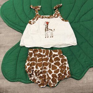 Crazy 8 Baby Girl 6-12M Giraffe Set Outfit
